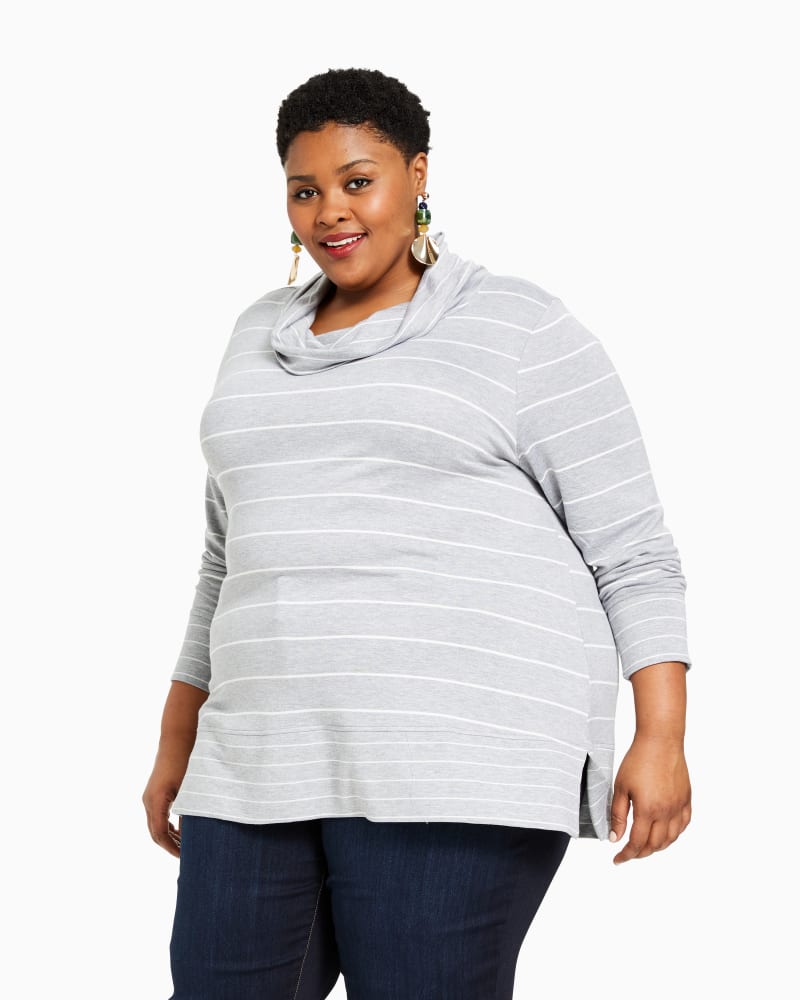 Front of plus size April Cowl Neck Tee by Molly&Isadora | Dia&Co | dia_product_style_image_id:117783